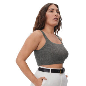 NWT! Everlane The Cozy Stretch Tank Crop Gray Top - Size Small